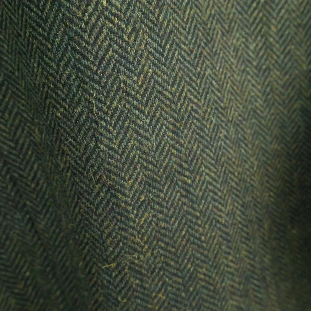Celtic Ranchwear Mens Green Herringbone Wool Blnd Vest 3XL Irish Waistcoat Tweed